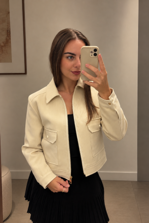 SOPHIA elegantna jakna z žepi - bež